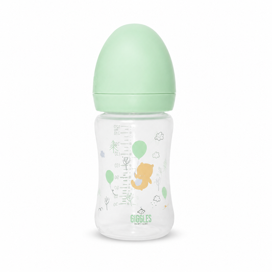 Giggles Wide Neck Baby Feeder 260ml Green BPA-Free Feeding Bottle
