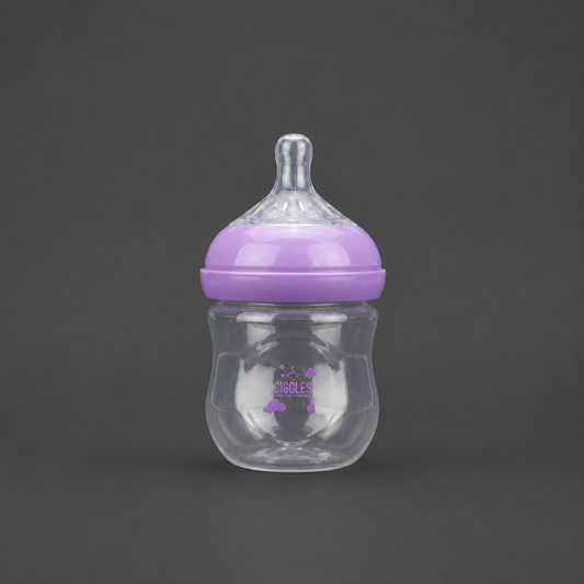 Giggles Crown Neck Baby Feeder 125ml Purple BPA-Free Feeding Bottle
