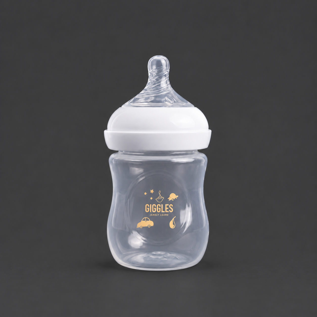Giggles Crown Neck Baby Feeder 125ml White BPA-Free Feeding Bottle