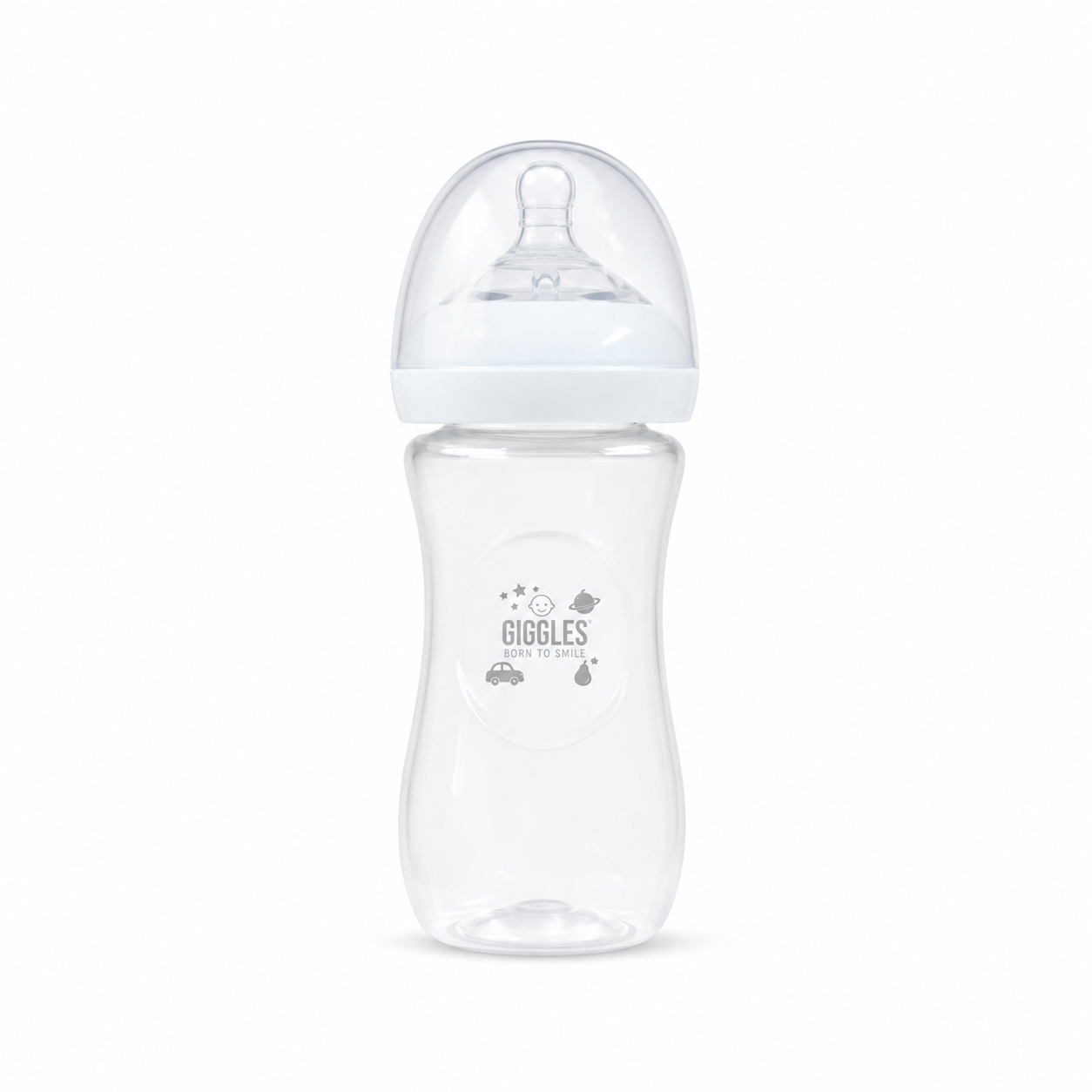 Giggles Crown Neck Baby Feeder 330ml White BPA-Free Feeding Bottle