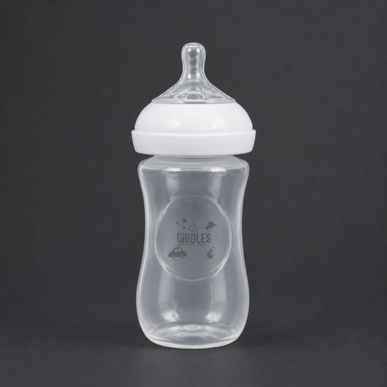 Giggles Crown Neck Baby Feeder 330ml White BPA-Free Feeding Bottle