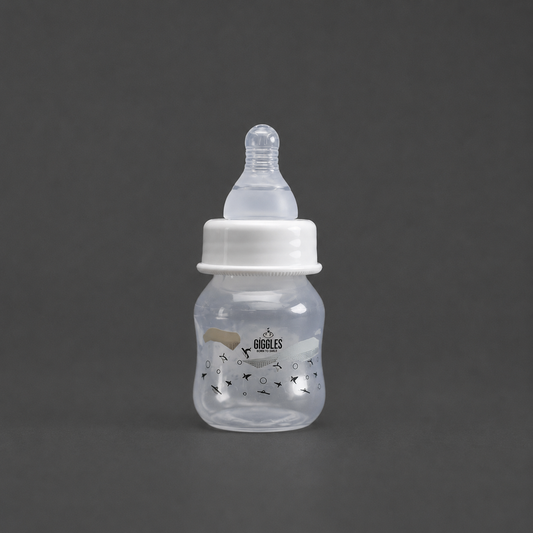 Giggles Normal Neck Baby Feeder 60ml Grey BPA-Free Feeding Bottle