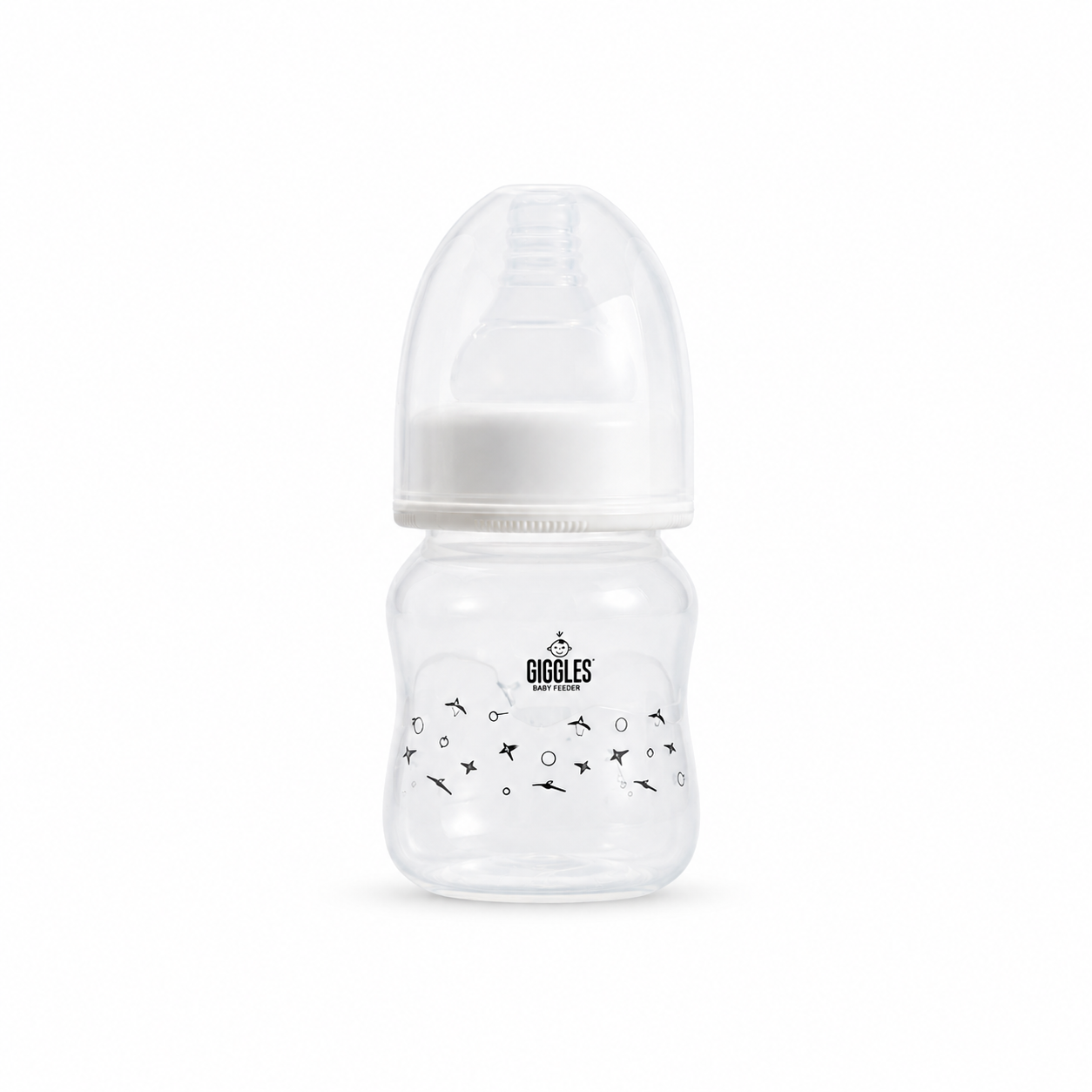 Giggles Normal Neck Baby Feeder 60ml Grey BPA-Free Feeding Bottle