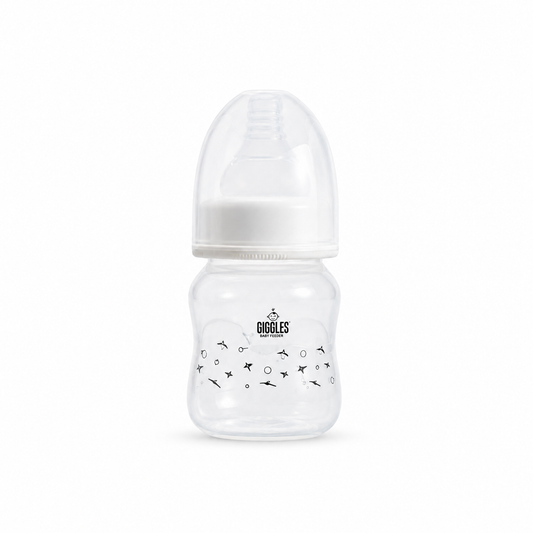 Giggles Normal Neck Baby Feeder 60ml Grey BPA-Free Feeding Bottle