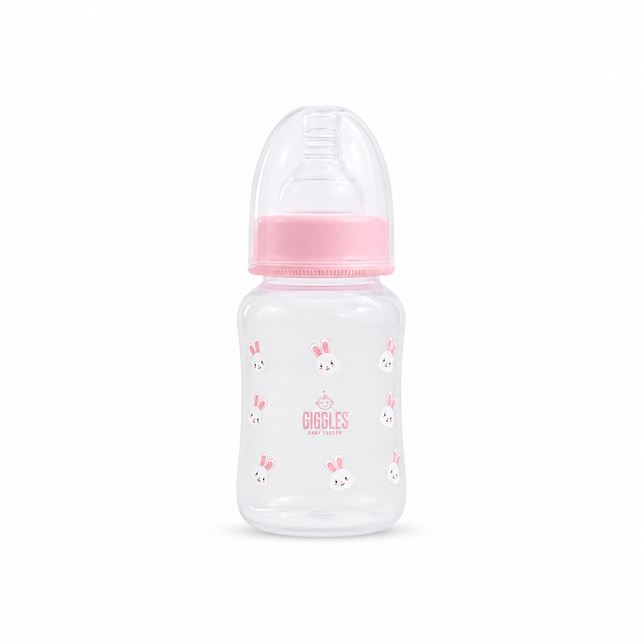 Giggles Normal Neck Baby Feeder 120ml Pink BPA-Free Feeding Bottle