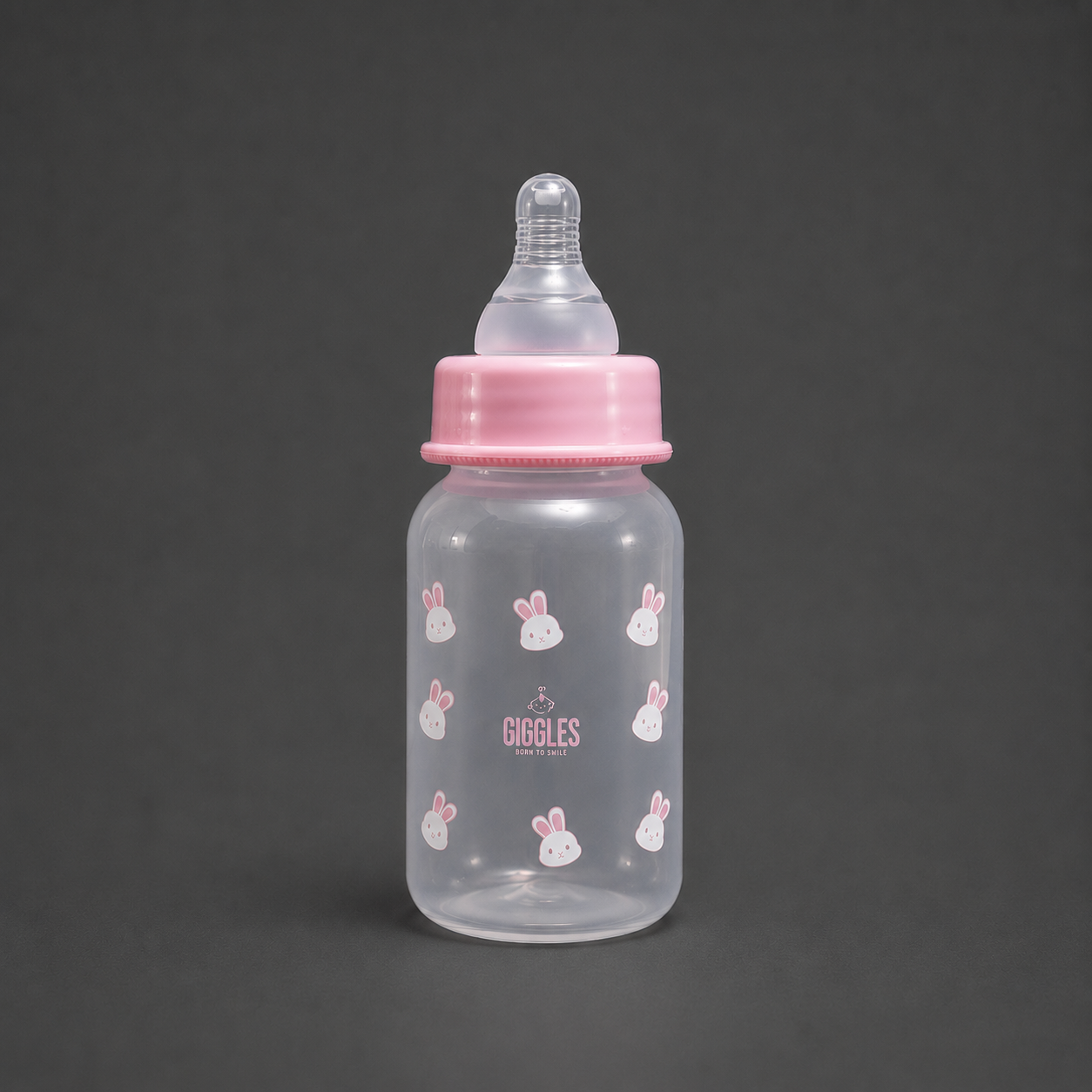 Giggles Normal Neck Baby Feeder 120ml Pink BPA-Free Feeding Bottle