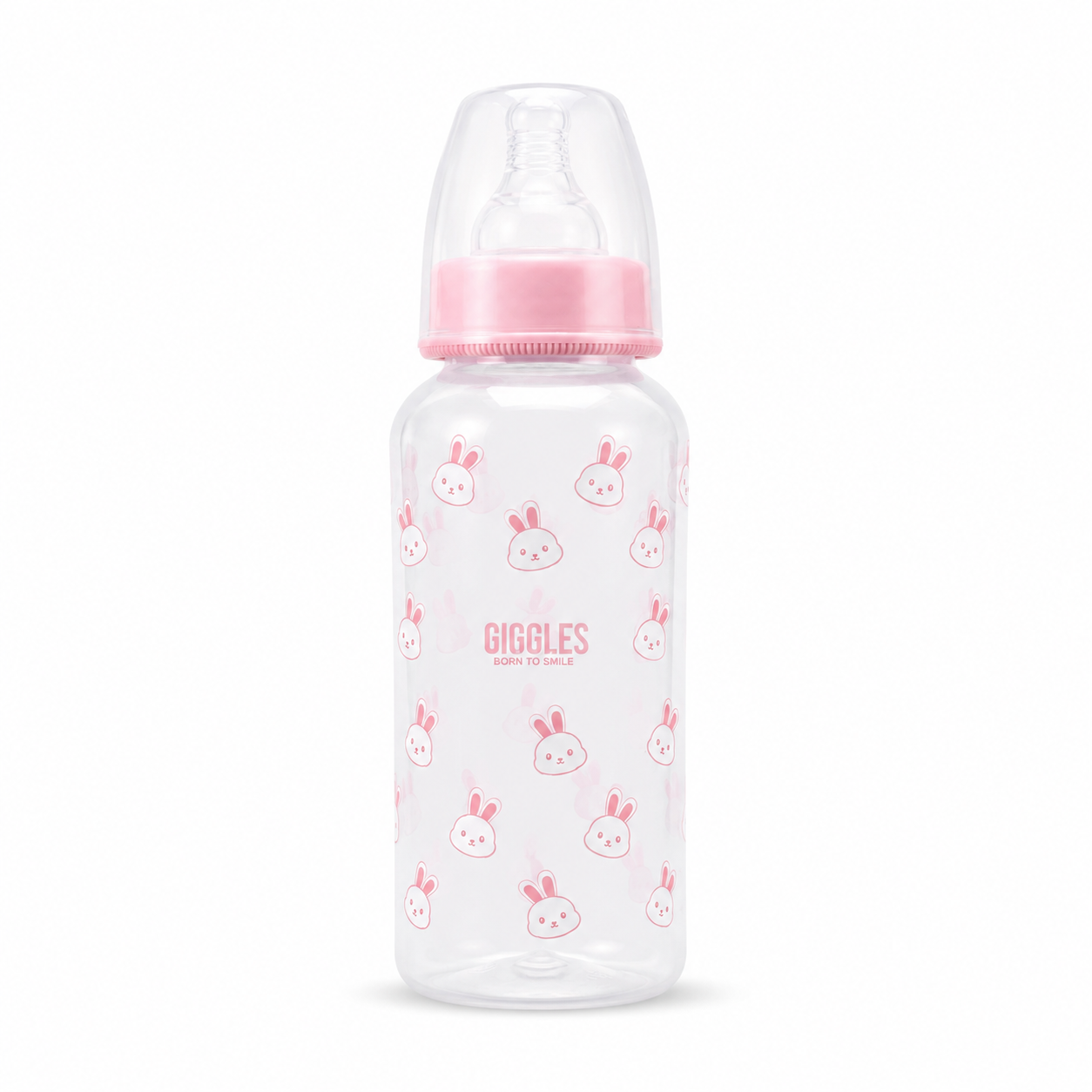 Giggles Normal Neck Baby Feeder 280ml Pink BPA-Free Feeding Bottle