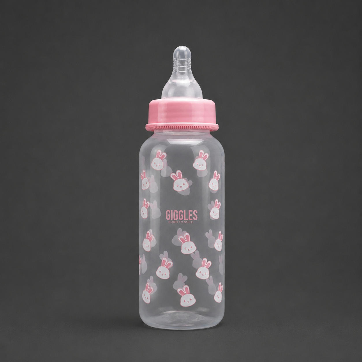 Giggles Normal Neck Baby Feeder 280ml Pink BPA-Free Feeding Bottle