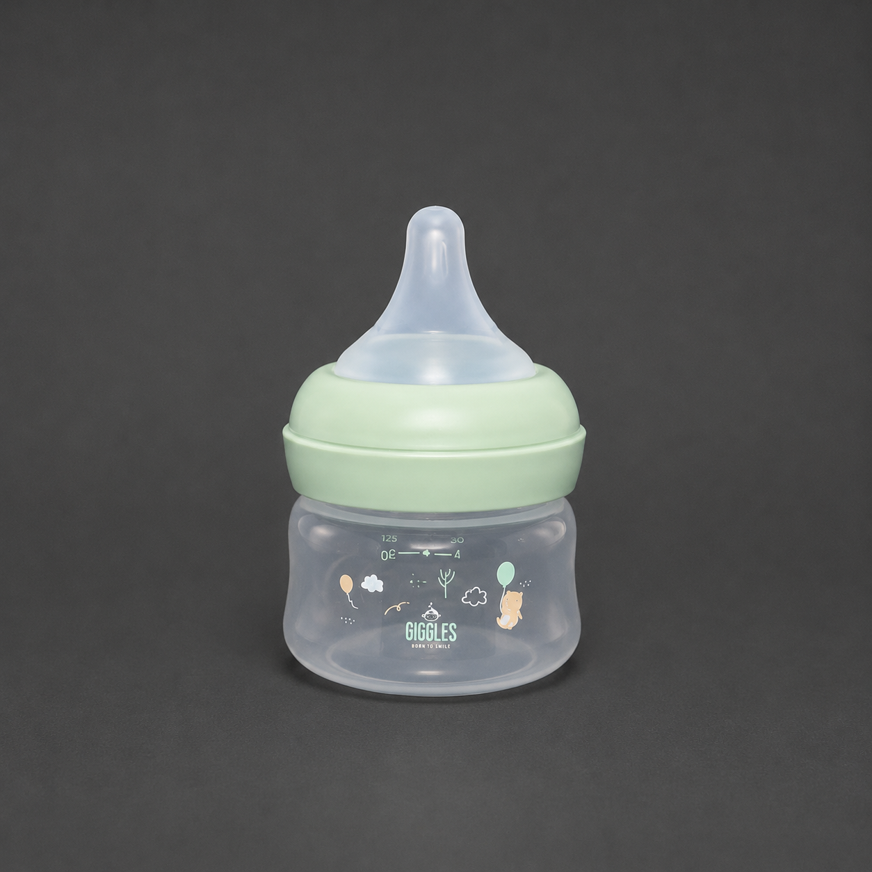 Giggles Wide Neck Baby Feeder 60ml Green BPA-Free Feeding Bottle