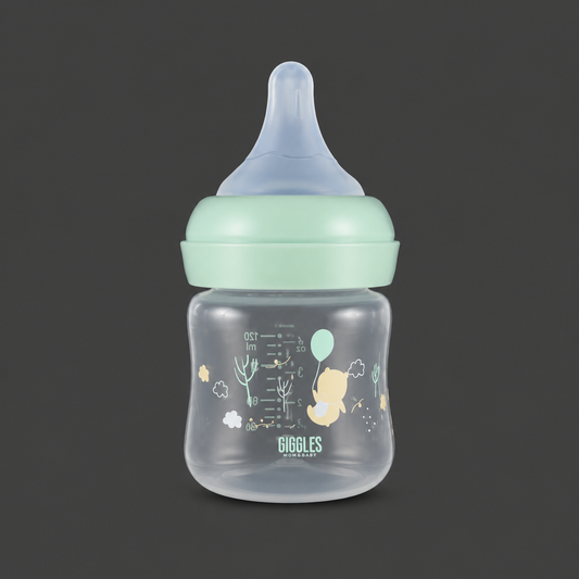 Giggles Wide Neck Baby Feeder 120ml Green BPA-Free Feeding Bottle