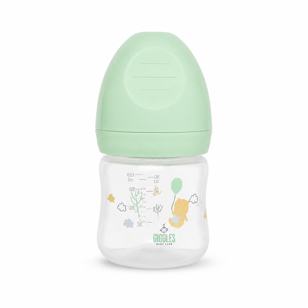 Giggles Wide Neck Baby Feeder 120ml Green BPA-Free Feeding Bottle