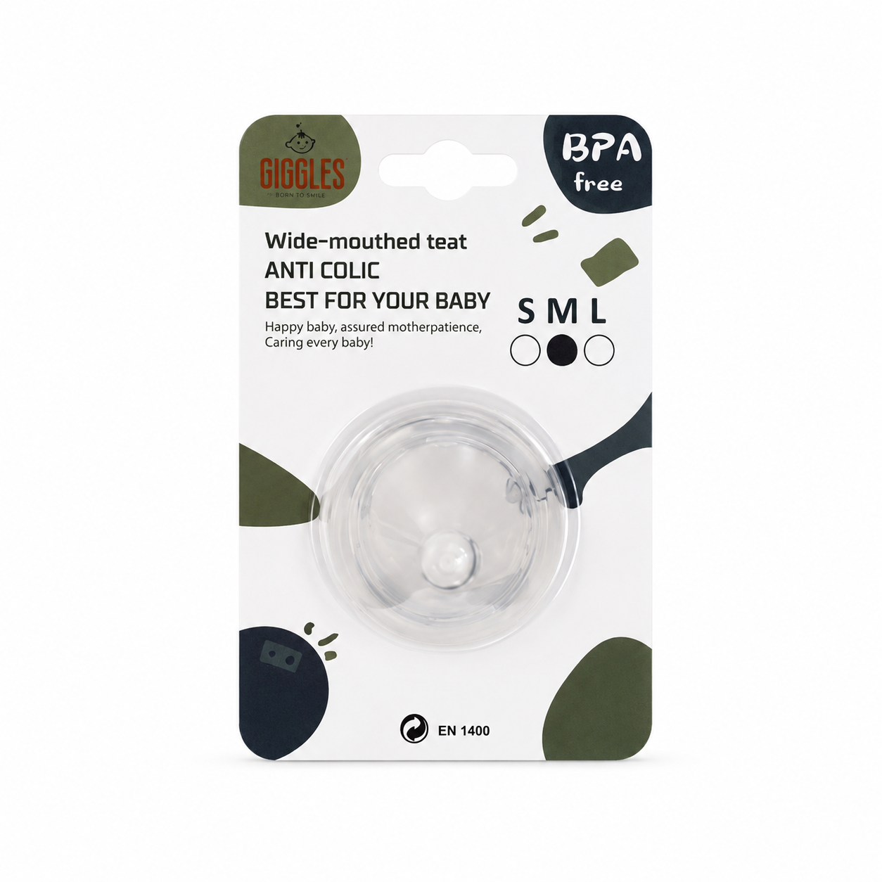 Giggles Breast Shape Baby Nipple BPA-Free Silicone Feeding Nipple